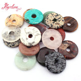 30mm Natural Donut Rings Stone Beads for DIY Jewelry Making 1 Pcs