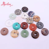 30mm Natural Donut Rings Stone Beads for DIY Jewelry Making 1 Pcs