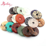 30mm Natural Donut Rings Stone Beads for DIY Jewelry Making 1 Pcs