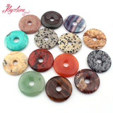 30mm Natural Donut Rings Stone Beads for DIY Jewelry Making 1 Pcs