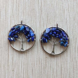 30mm Lapis Lazuli Tree of Life Pendant 12pcs/lot for Jewelry Making