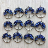 30mm Lapis Lazuli Tree of Life Pendant 12pcs/lot for Jewelry Making