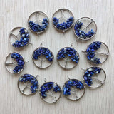 30mm Lapis Lazuli Tree of Life Pendant 12pcs/lot for Jewelry Making