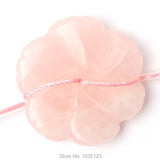 Natural Rose Quartz Flower Beads Strand 10Pcs DIY Jewelry Making