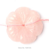 Natural Rose Quartz Flower Beads Strand 10Pcs DIY Jewelry Making