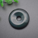 5pcs 30mm Natural Stone Crystal Quartz Indian Agate Donut Charms Pendant