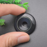 5pcs 30mm Natural Stone Crystal Quartz Indian Agate Donut Charms Pendant
