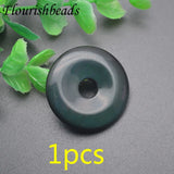 5pcs 30mm Natural Stone Crystal Quartz Indian Agate Donut Charms Pendant