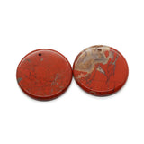 30mm Natural Stone Disc Pendant Crystal Quartz Agate Rose Stone Necklace