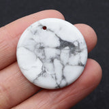 30mm Natural Stone Disc Pendant Crystal Quartz Agate Rose Stone Necklace