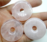 30mm Natural Stone Donut Pendant For DIY Jewelry Making 12pcs