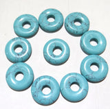 30mm Natural Stone Donut Pendant For DIY Jewelry Making 12pcs