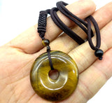30mm Natural Stone Quartz Crystal Donut Pendant for DIY Jewelry Making