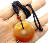 30mm Natural Stone Quartz Crystal Donut Pendant for DIY Jewelry Making