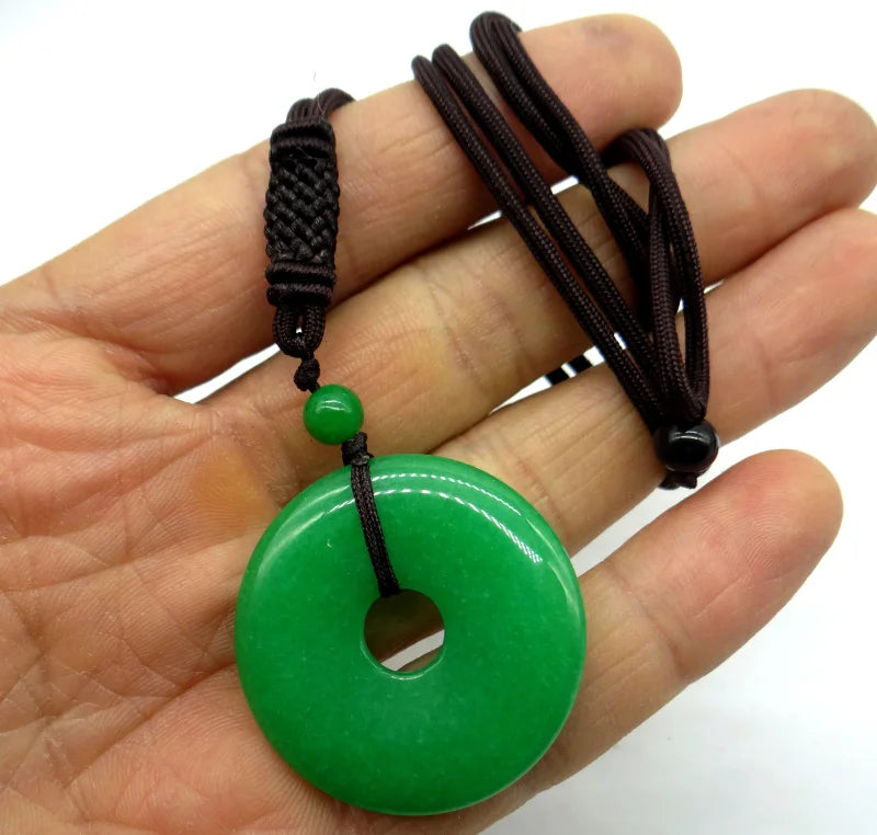 30mm Natural Stone Quartz Crystal Donut Pendant for DIY Jewelry Making