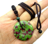30mm Natural Stone Quartz Crystal Donut Pendant for DIY Jewelry Making