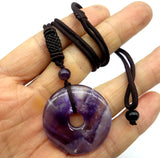 30mm Natural Stone Quartz Crystal Donut Pendant for DIY Jewelry Making