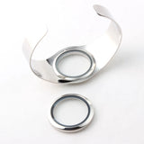 30mm Stainless Steel Floating Locket Bangle Bracelet Women Accessories