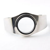 30mm Stainless Steel Floating Locket Bangle Bracelet Women Accessories