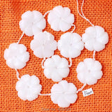 30mm Natural Jades Flower Shape Beads Strand 10Pcs DIY Jewellery Making