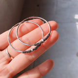 925 Sterling Silver Hoop Earrings with Beads Retro Vintage Style