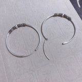 925 Silver Hoop Earrings Beads 4mm Thickness Vintage Style