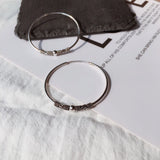 925 Silver Hoop Earrings Beads 4mm Thickness Vintage Style