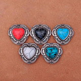 30mm Silver Tribal Flower Heart Conchos For Leathercraft