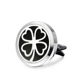 Stainless Steel Car Diffuser Locket Clover + 8 Oil Pads