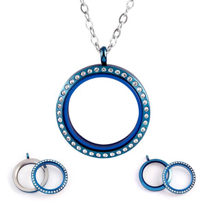 30mm Waterproof Memory Locket for Women - Stainless Steel Floating Locket Neckla