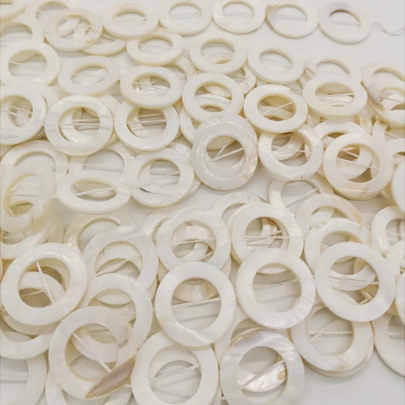 30mm Mother of Pearl Shell Round Beads for DIY Jewelry Making