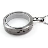 30mm Magnetic Glass Locket Necklace with Chain - 5pcs/lot
