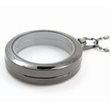 30mm Magnetic Glass Locket Necklace with Chain - 5pcs/lot