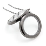 30mm Magnetic Glass Locket Necklace with Chain - 5pcs/lot