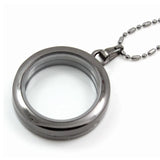 30mm Magnetic Glass Locket Necklace with Chain - 5pcs/lot