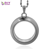 30mm Magnetic Glass Locket Necklace with Chain - 5pcs/lot
