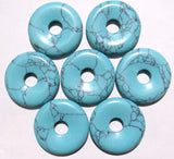 30mm Quartz Crystal Tiger Eye Donut Pendant DIY Jewelry Necklace 12pcs