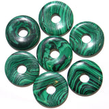 30mm Turquoise Quartz Crystal Opal Tiger Eye Donut Pendant