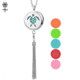 30mm Aromatherapy Diffuser Pendant Necklace Stainless Steel