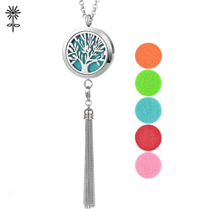 30mm Aromatherapy Diffuser Pendant Necklace Stainless Steel