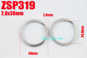 30mm Stainless Steel Key-ring Split Key Rings DIY Accessories 100pcs ZSP319
