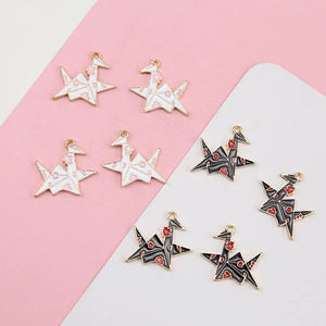 30 Paper Crane Shape Alloy Charms DIY Jewelry Earrings/Necklace Pendants