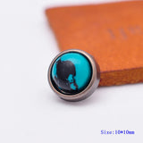 30pc 10mm Turquoise Beads Rivet Stud Concho for Leathercraft Saddle Belt