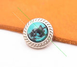 30pc 13mm Southwest Green Turquoise Stone Rivet Concho for Leathercraft Belt