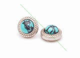 30pc 13mm Southwest Green Turquoise Stone Rivet Concho for Leathercraft Belt