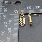 30pc High Double CZ Zircon Beads Paved Earring Hooks for Jewelry Making