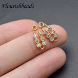 30pc High Double CZ Zircon Beads Paved Earring Hooks for Jewelry Making
