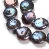 30pc Natural Keshi Pearl Bead Strands Flat Round 11~12x4~5mm
