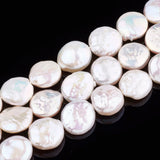 30pc Natural Keshi Pearl Bead Strands Flat Round 11~12x4~5mm