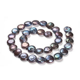30pc Natural Keshi Pearl Bead Strands Flat Round 11~12x4~5mm